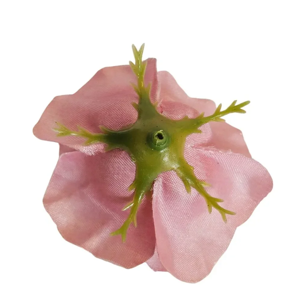 105 Pink Satin Rose Heads Lot Open Roses Buds Stemless Wedding Craft Flower